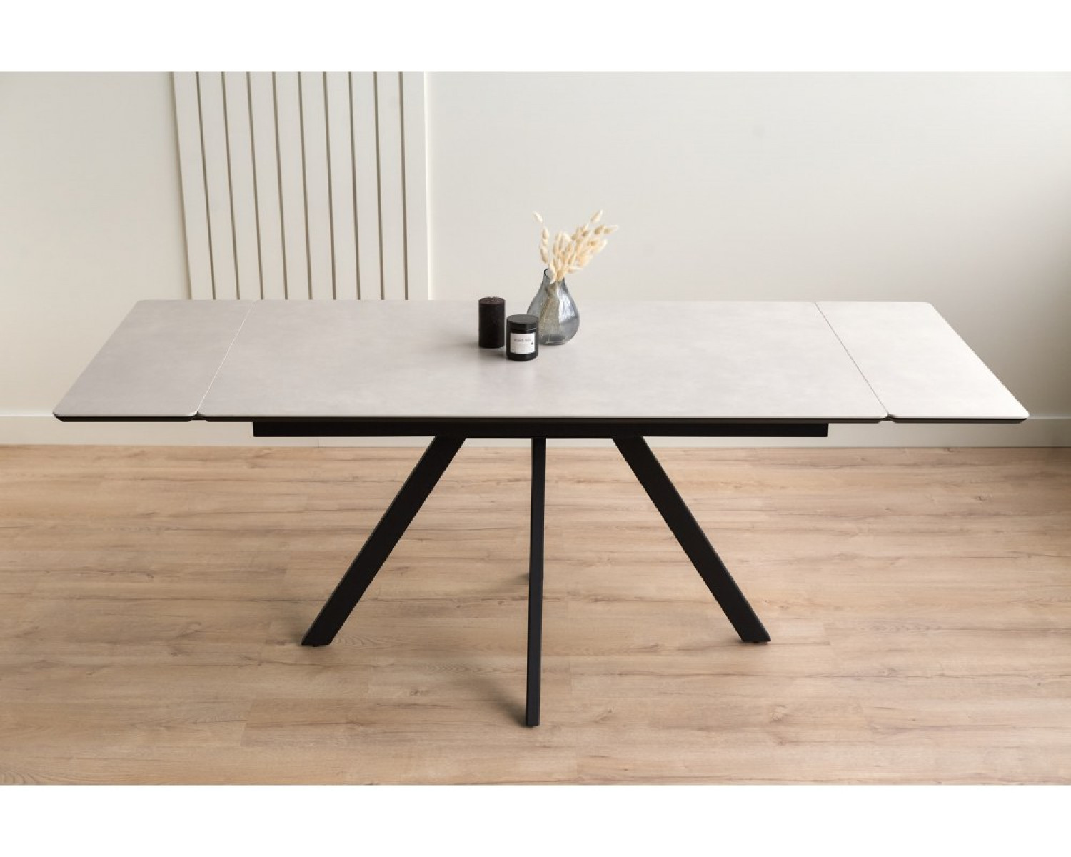 Керамический стол Вилли 140(200)х80 carmen light grey / черный