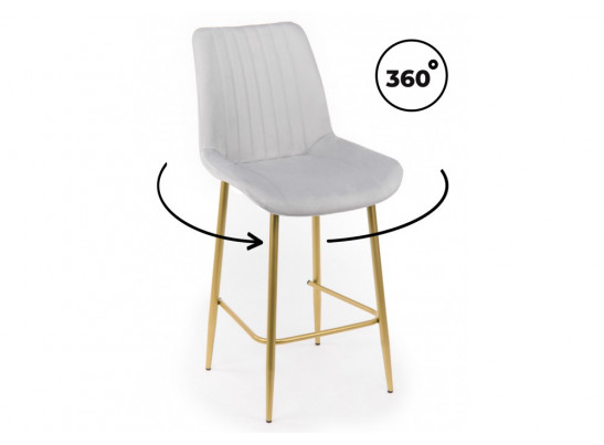 Полубарный стул Седа 360 светло-серый (zd 960) / золотой