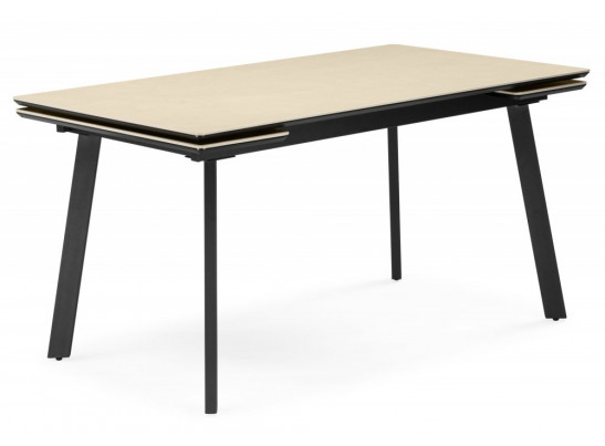 Керамический стол Норман 140(200)х80 okara light yellow / черный