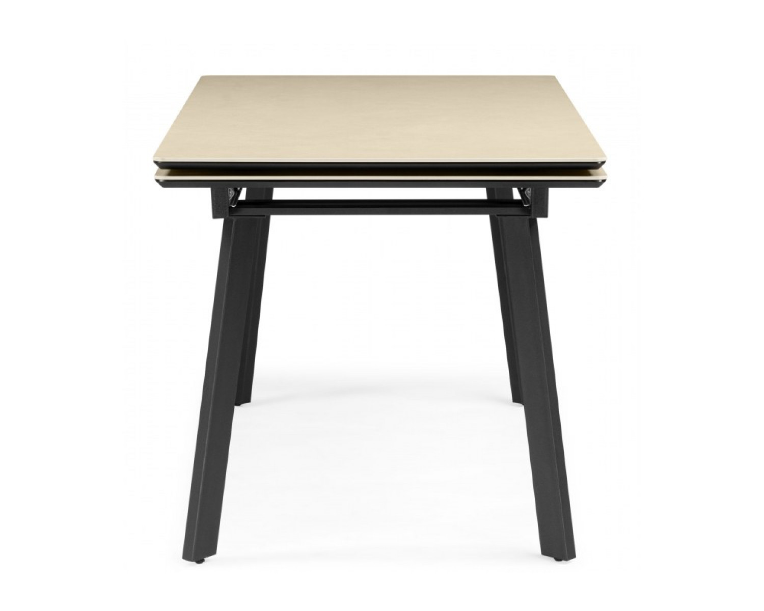 Керамический стол Норман 140(200)х80 okara light yellow / черный