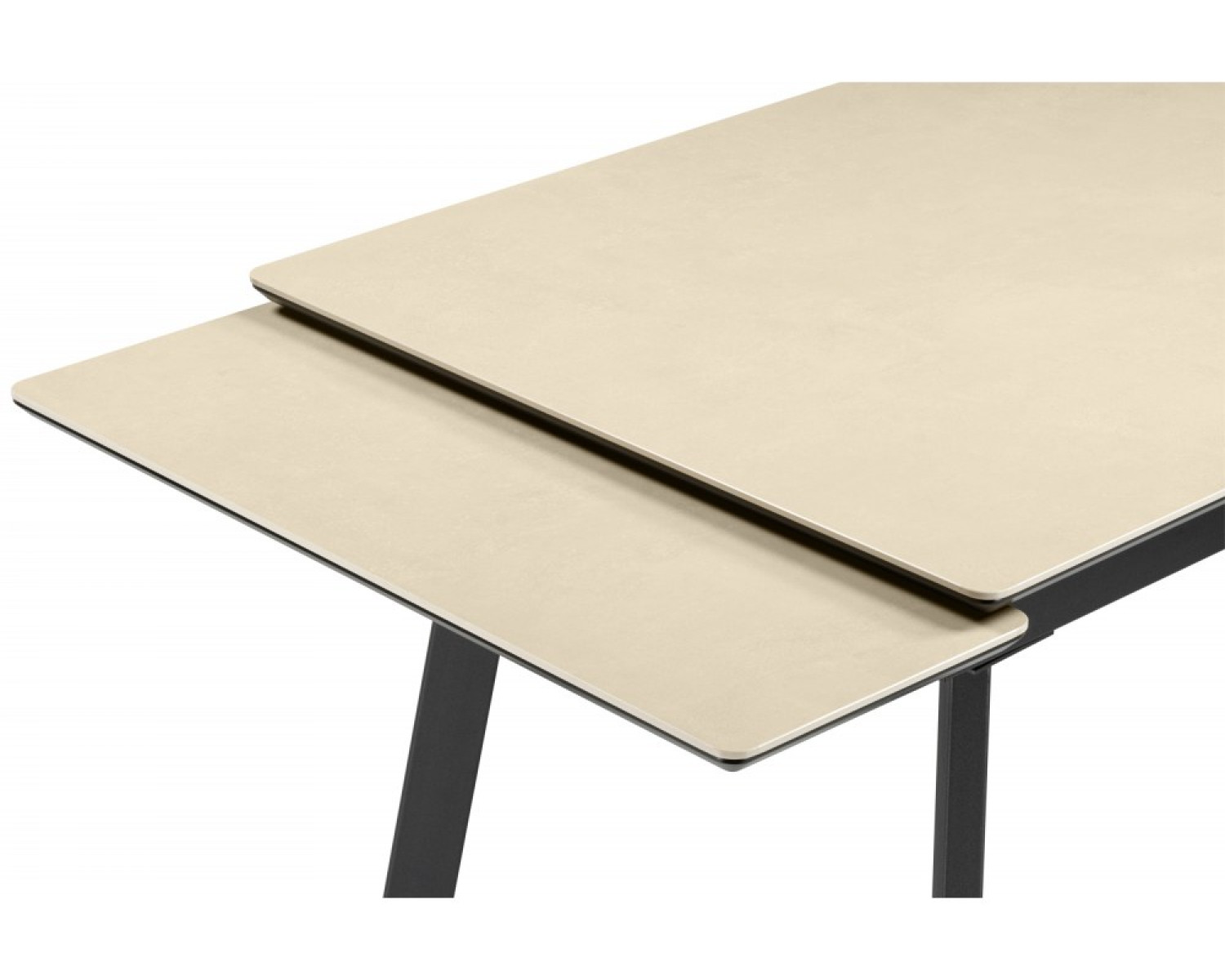 Керамический стол Норман 140(200)х80 okara light yellow / черный