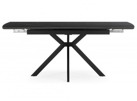 Керамический стол Катчел-2 120(180)x80 matte черный мрамор / черный