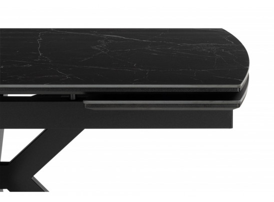 Керамический стол Катчел-2 120(180)x80 matte черный мрамор / черный
