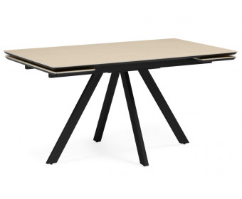 Керамический стол Вилли 140(200)х80 okara light yellow / черный