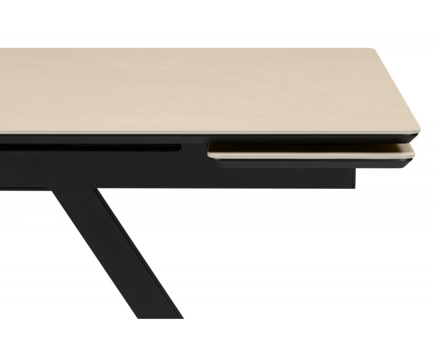 Керамический стол Вилли 140(200)х80 okara light yellow / черный