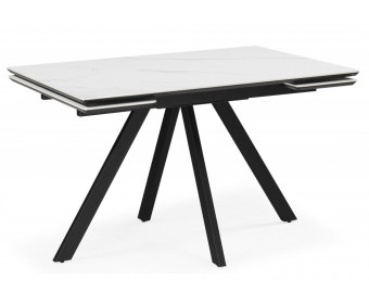 Керамический стол Вилли 120(180)х80 snow alpin white / черный