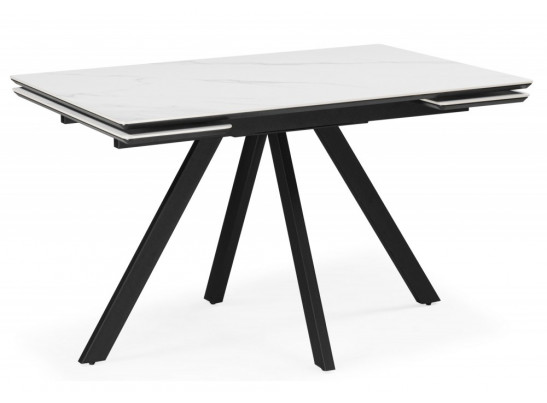 Керамический стол Вилли 120(180)х80 snow alpin white / черный