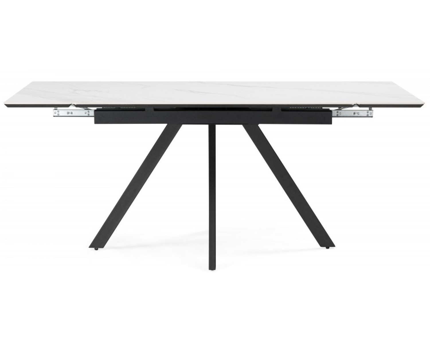Керамический стол Вилли 120(180)х80 snow alpin white / черный