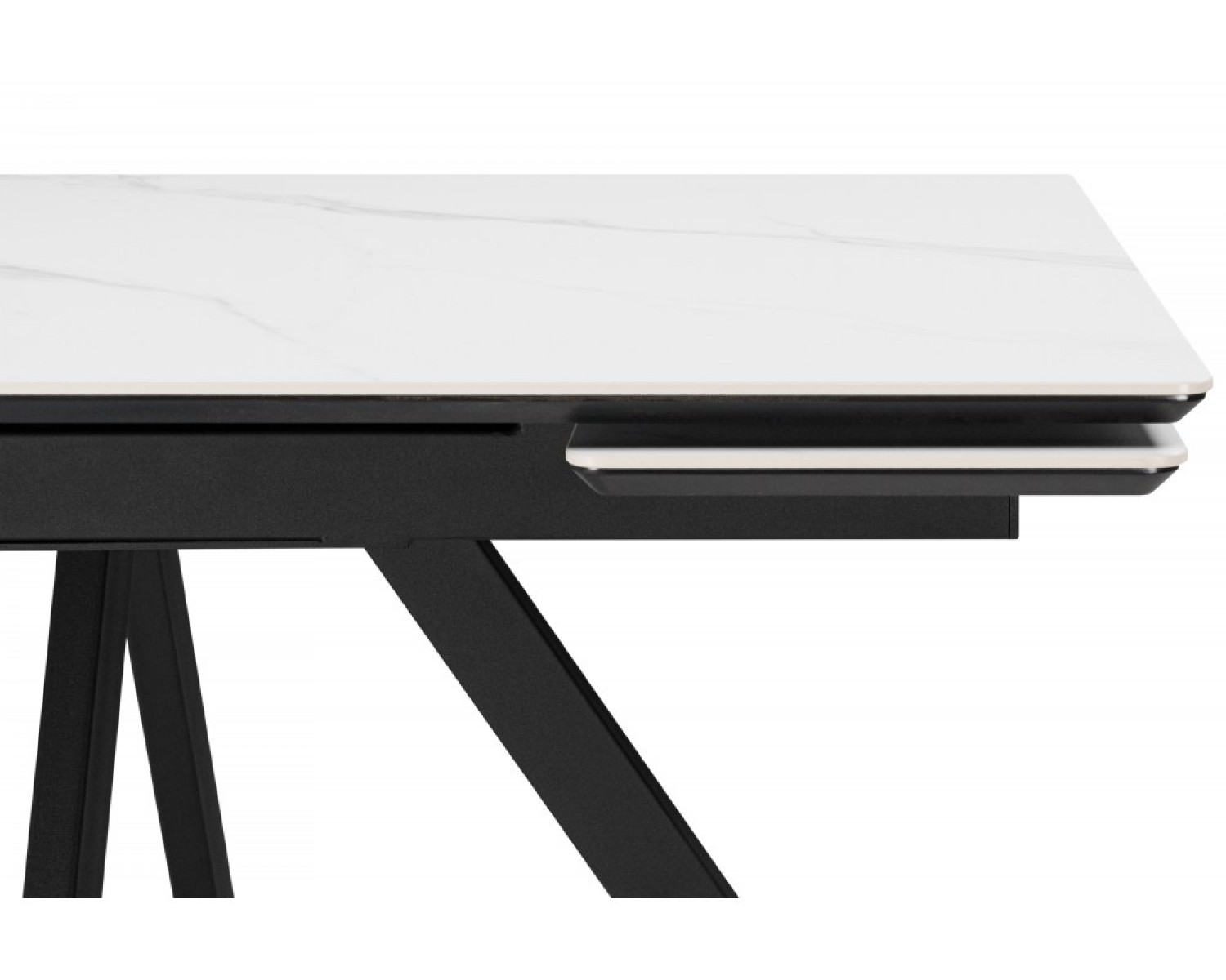 Керамический стол Вилли 120(180)х80 snow alpin white / черный