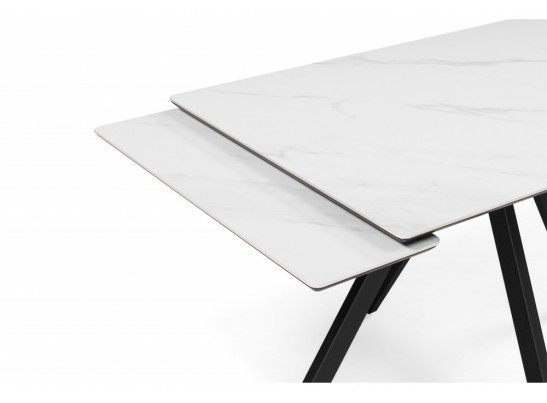 Керамический стол Вилли 120(180)х80 snow alpin white / черный