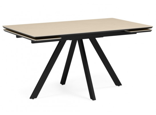 Керамический стол Вилли 120(180)х80 okara light yellow / черный