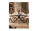Керамический стол Катчел 120(180)x80 calacatta gold / черный