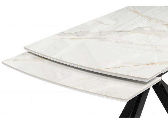 Керамический стол Катчел 120(180)x80 calacatta gold / черный