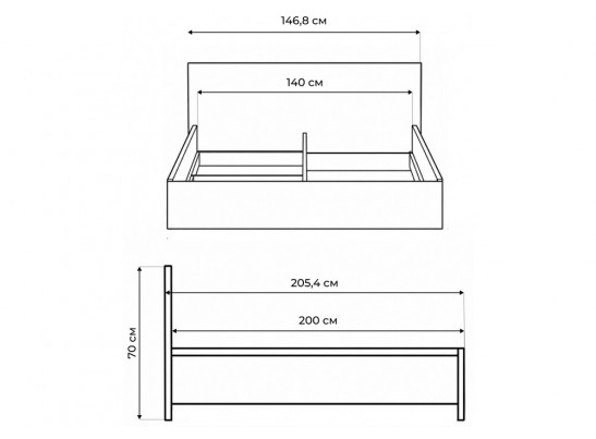 Полутораспальная кровать Бирма 140x200 (без основания) серый графит