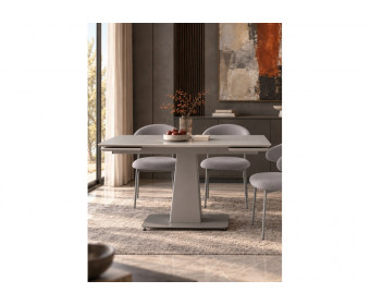 Керамический стол Мун 120(180)х80 carmen light gray / серый матовый
