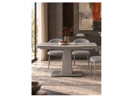 Керамический стол Мун 120(180)х80 carmen light gray / серый матовый