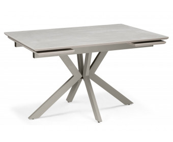 Керамический стол Пантон 120(180)х80 carmen light gray / серый матовый