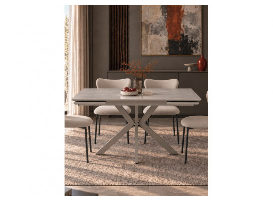 Керамический стол Пантон 120(180)х80 carmen light gray / серый матовый