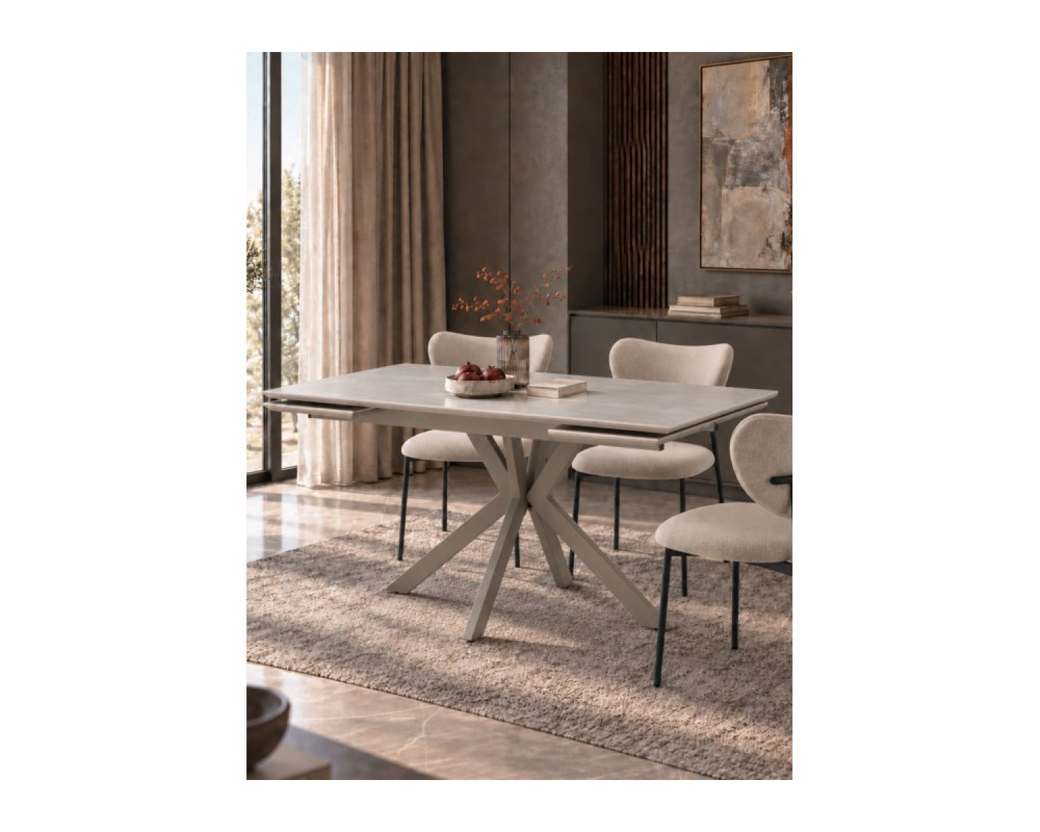 Керамический стол Пантон 120(180)х80 carmen light gray / серый матовый
