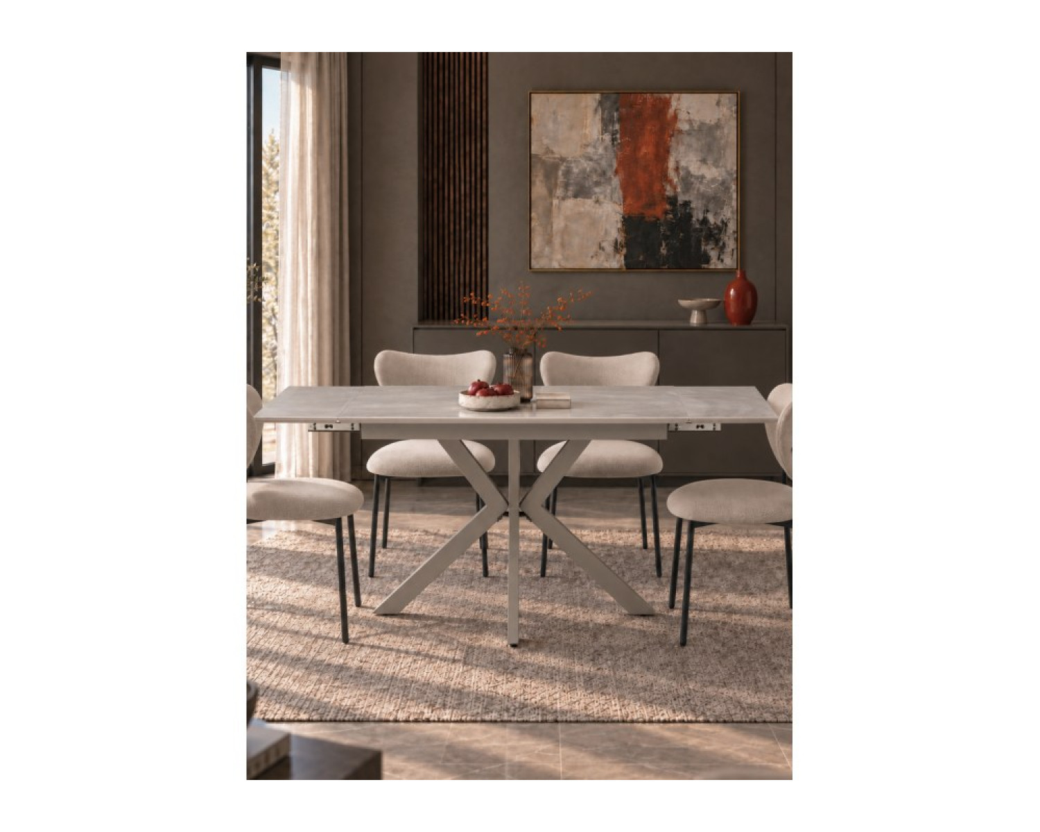 Керамический стол Пантон 120(180)х80 carmen light gray / серый матовый