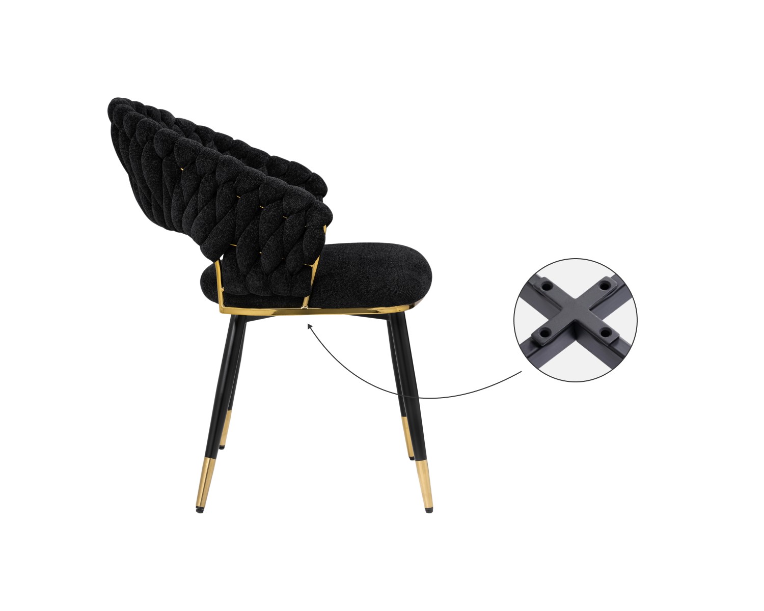 Стул на металлокаркасе Rakel black / gold