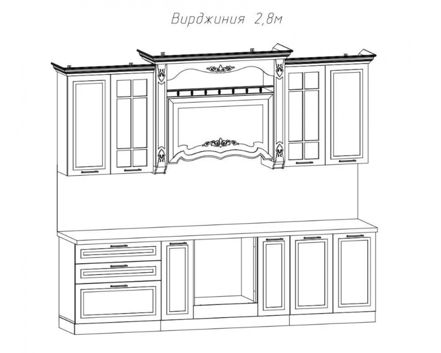 Кухня "Вирджиния" 2,8