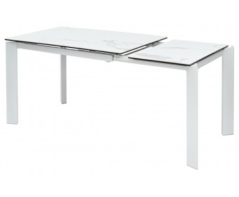 Стол КОРНЕР (CORNER) 120 цвет БЕЛЫЙ МРАМОР МАТОВЫЙ (MATTE STATUARIO керамика, стекло/ БЕЛЫЙ, ®DISAUR