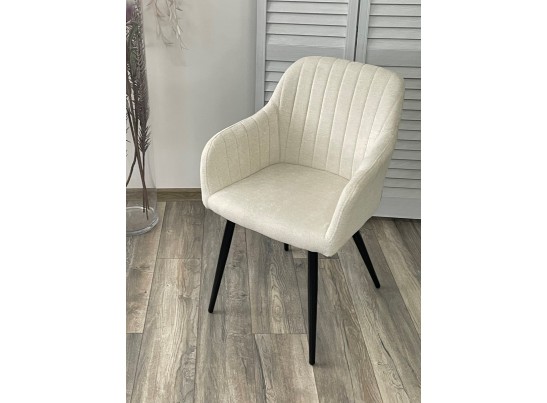 Стул BRANDY WZ2042-01 молочный фактурный велюр / черный каркас 