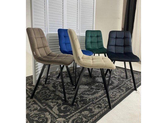 Стул CHILLI SQUARE BLUVEL-78 GREEN, велюр / черный каркас, 