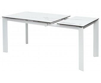 Стол КОРНЕР (CORNER) 120 цвет БЕЛЫЙ МРАМОР МАТОВЫЙ (MATTE STATUARIO керамика, стекло/ БЕЛЫЙ, ®DISAUR
