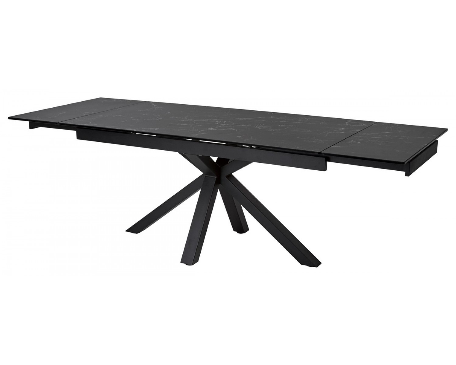 Стол ALTO 160 NERO KL-116 Черный мрамор матовый, итальянская керамика/ черный каркас
