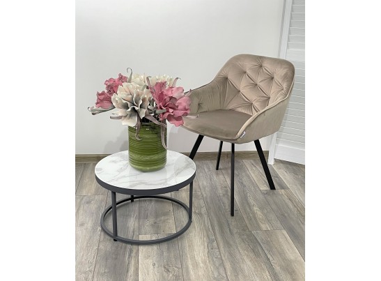 Стул GALE 360 град. поворот. BLUVEL-40 BEIGE, велюр/ черный каркас, 