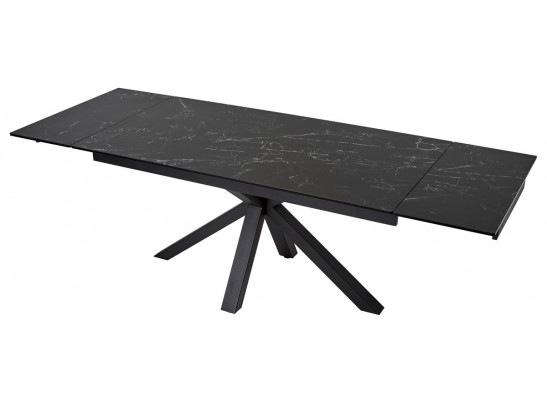 Стол ALTO 160 NERO KL-116 Черный мрамор матовый, итальянская керамика/ черный каркас 