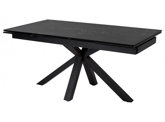 Стол ALTO 160 NERO KL-116 Черный мрамор матовый, итальянская керамика/ черный каркас 
