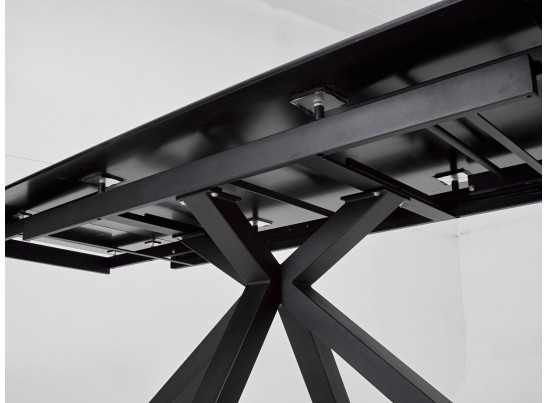 Стол ALTO 160 NERO KL-116 Черный мрамор матовый, итальянская керамика/ черный каркас 