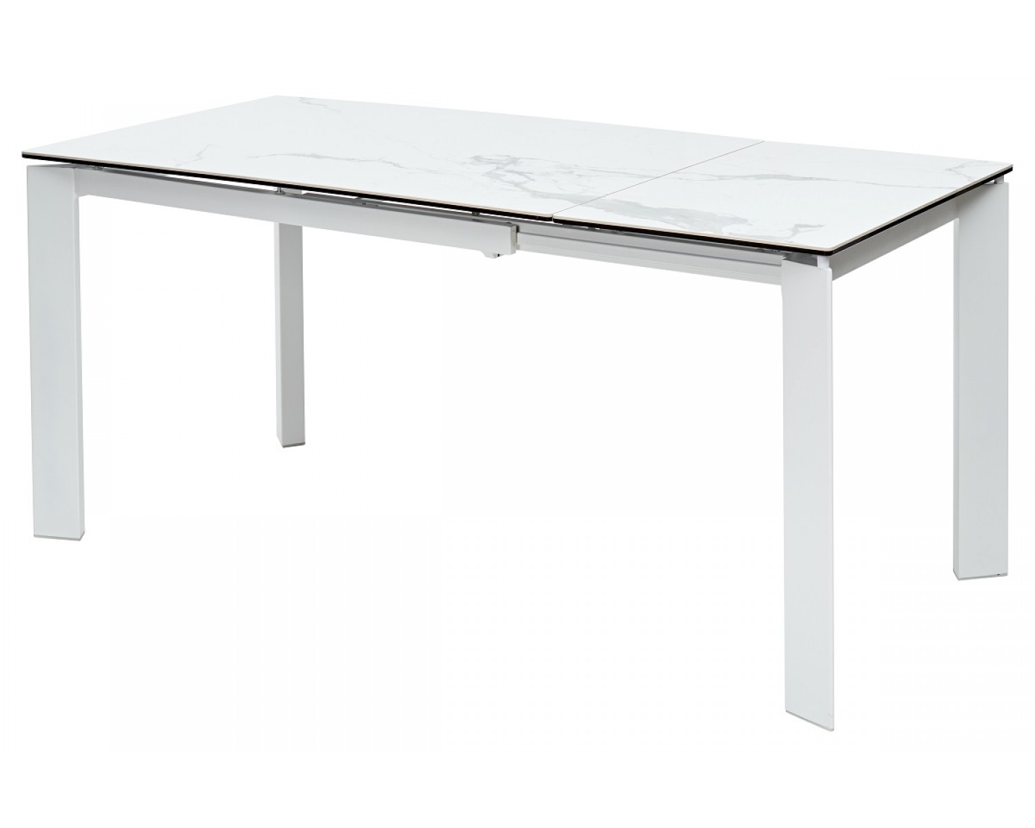 Стол КОРНЕР (CORNER) 120 цвет БЕЛЫЙ МРАМОР МАТОВЫЙ (MATTE STATUARIO керамика, стекло/ БЕЛЫЙ, ®DISAUR