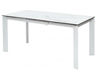 Стол КОРНЕР (CORNER) 120 цвет БЕЛЫЙ МРАМОР МАТОВЫЙ (MATTE STATUARIO керамика, стекло/ БЕЛЫЙ, ®DISAUR