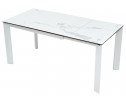 Стол КОРНЕР (CORNER) 120 цвет БЕЛЫЙ МРАМОР МАТОВЫЙ (MATTE STATUARIO керамика, стекло/ БЕЛЫЙ, ®DISAUR