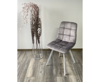 Стул CHILLI SQUARE PK6015-03 (VBP203) античный cеребристо-серый, велюр/ белый каркас 