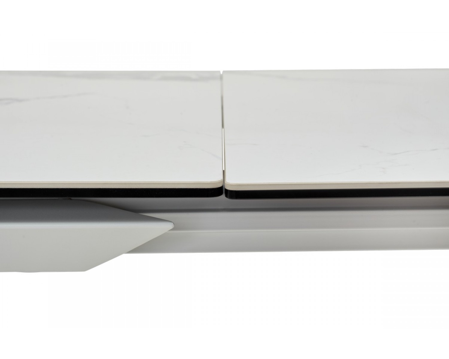 Стол CREMONA 160 HIGH GLOSS STATUARIO Белый мрамор глянцевый, керамика/ белый каркас