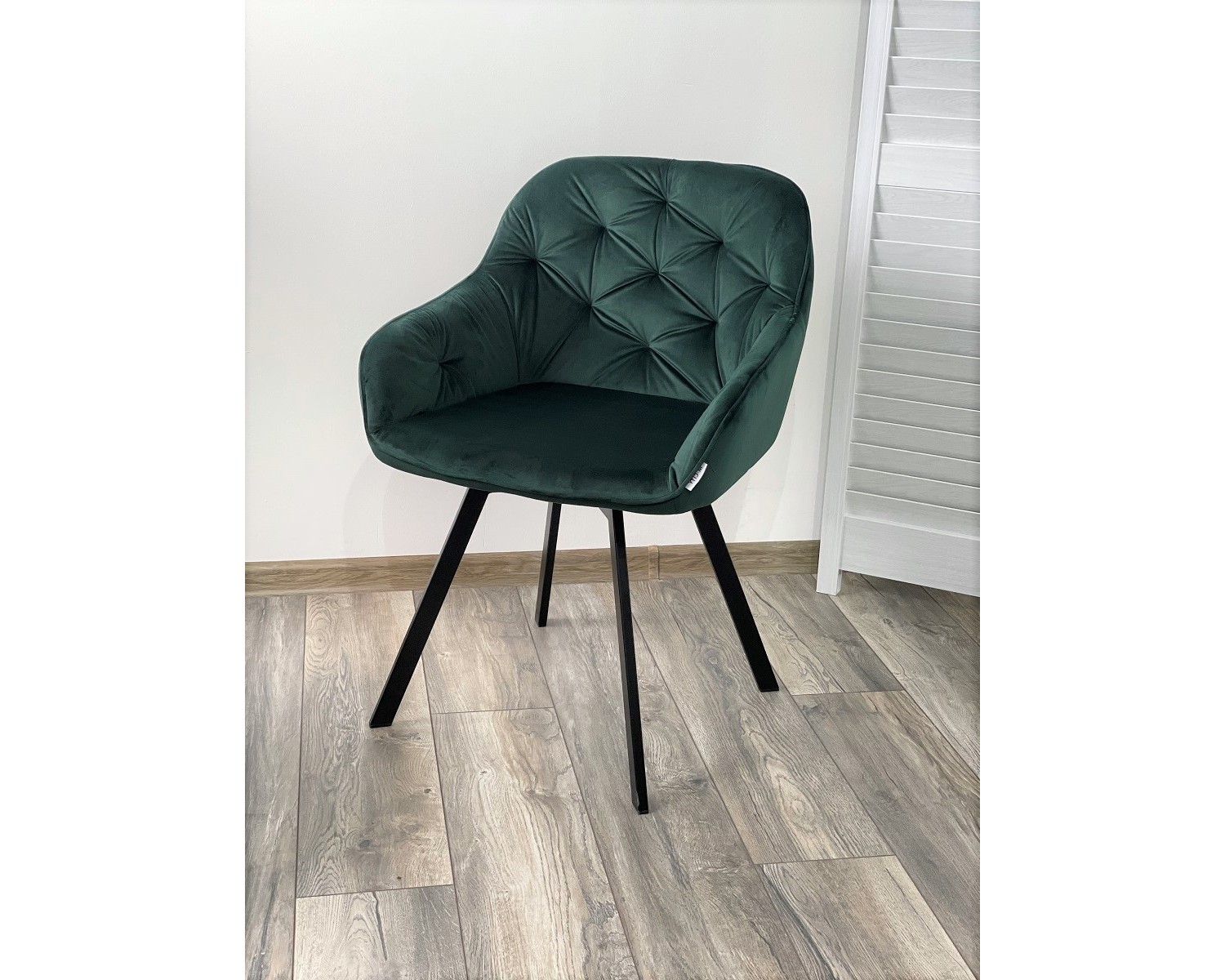 Стул GALE 360 град. поворот. BLUVEL-78 GREEN, велюр/ черный каркас,