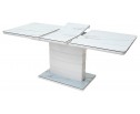 Стол ALTA 120 GREY-WHITE MARBLE/ WHITE глазурованное стекло 