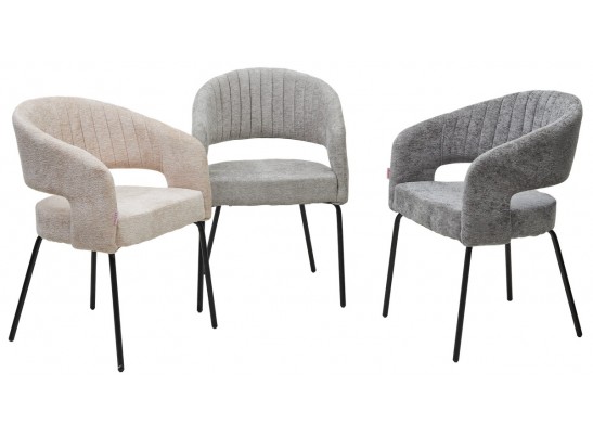Стул SNUG 3018-17 серый, шенилл / черный каркас, ®DISAUR