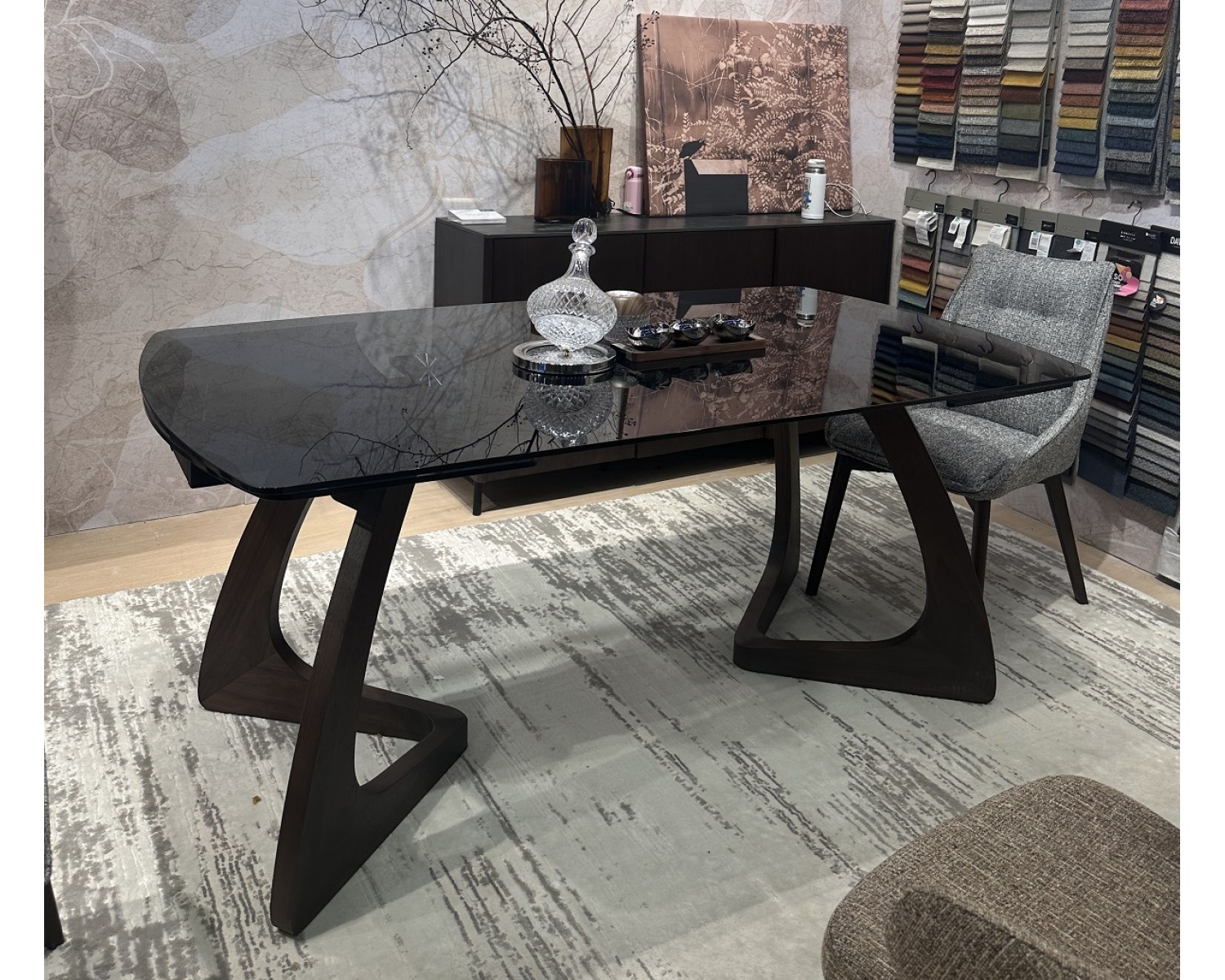 Стол DAKAR 180 GLOSS AMBER JADE SOLID CERAMIC / Орех, ®DISAUR