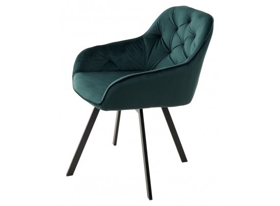 Стул GALE 360 град. поворот. BLUVEL-78 GREEN, велюр/ черный каркас, 