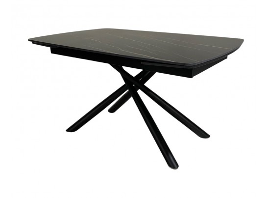 Стол RIVOLI 140 MATT GOLDEN BLACK SINTERED STONE/ BLACK 