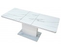 Стол ALTA 120 GREY-WHITE MARBLE/ WHITE глазурованное стекло 