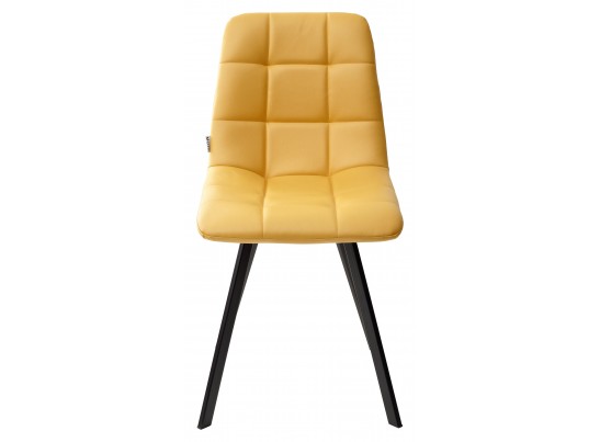 Стул CHILLI SQUARE HK017-19 глубокий желтый, PU / черный каркас 