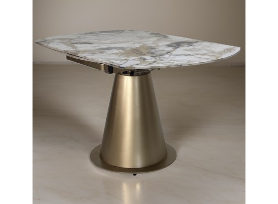 Стол TERAMO 135 GLOSS GRAND JADE SOLID CERAMIC, керамика, поворотн.механизм / Бронзовый, ®DISAUR