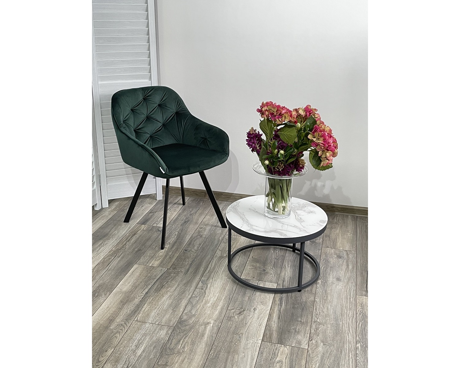 Стул GALE 360 град. поворот. BLUVEL-78 GREEN, велюр/ черный каркас,